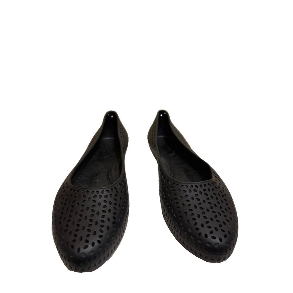 Okabashi Womens Samantha Flat Size 11 Waterproof Black Rubber Perforated Shoe